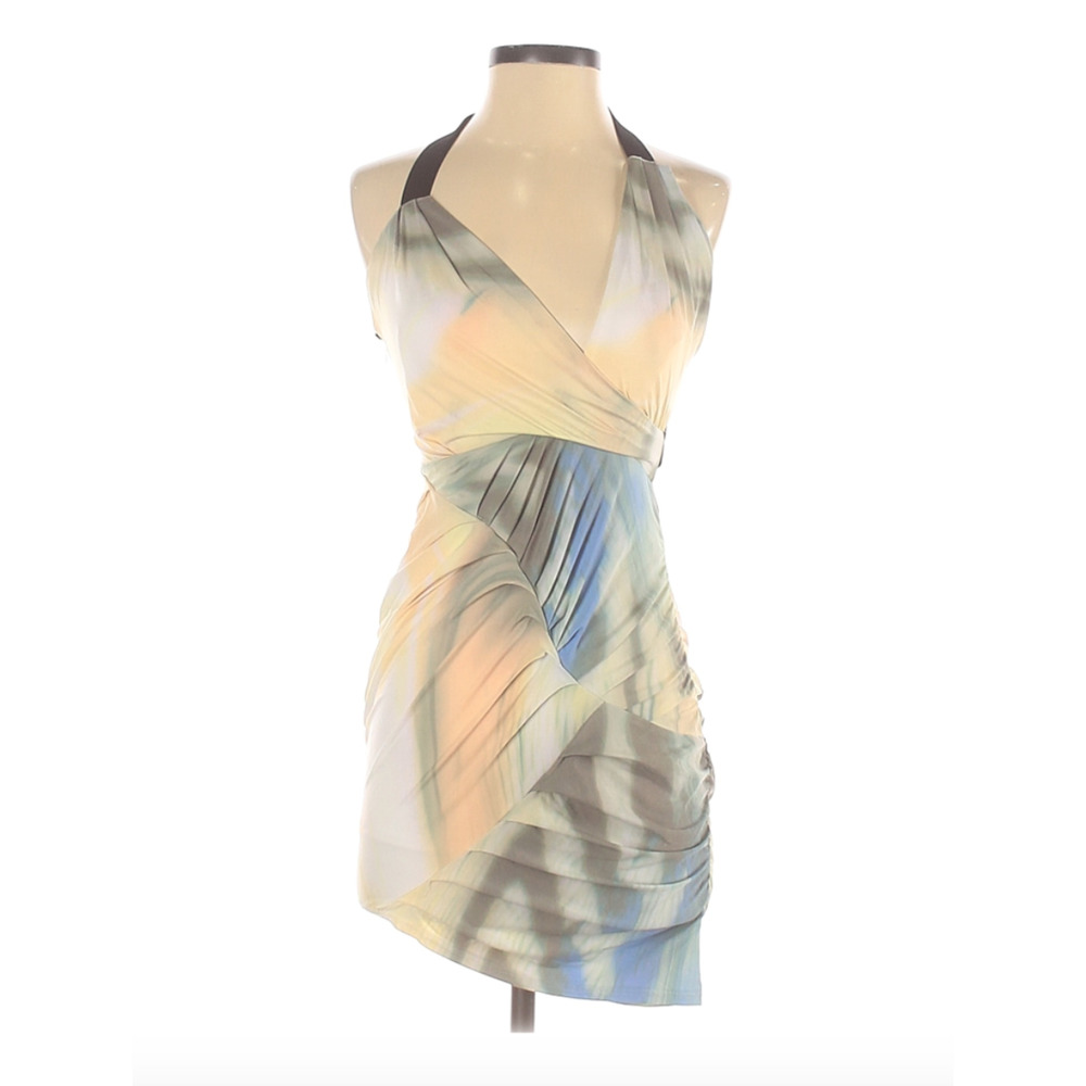 BEBE | Watercolor Asymmetrical Party Dress XS